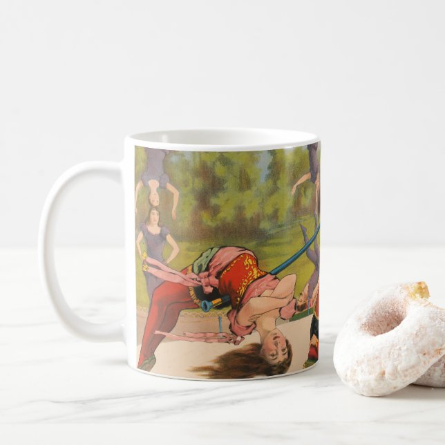 Circus Poster Showing Acrobatic Acts, Circa 1899. Coffee Mug (With Donut)