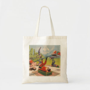Circus Poster Showing Acrobatic Acts, Circa 1899. Tote Bag