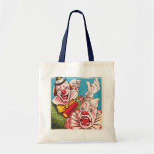 Circus Poster Showing Clown Faces And Fire Cracker Tote Bag
