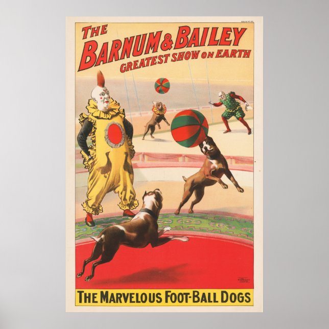 Circus Poster Showing Clowns With Performing Dogs (Front)