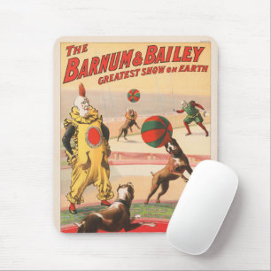 Circus Poster Showing Clowns With Performing Dogs Mouse Pad