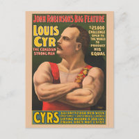 Circus Poster Showing Louis Cyr With Arms Crossed