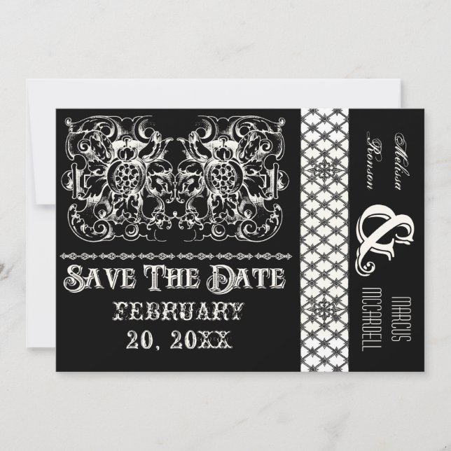 Circus Poster Style Modern Black & White Card (Front)