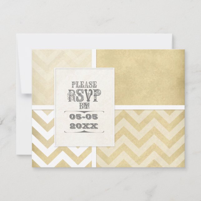Circus Poster Style - Ombre Chevron Stripe Zig Zag Save The Date (Front)