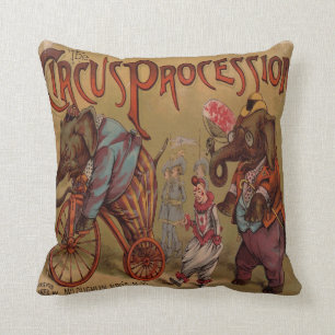 Circus Procession Throw Pillow