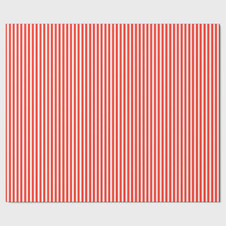 Circus Red and White Cabana Stripes Wrapping Paper