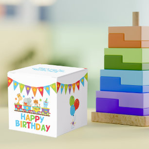 Circus Safari Train Cute Kids Birthday Party Favor Box