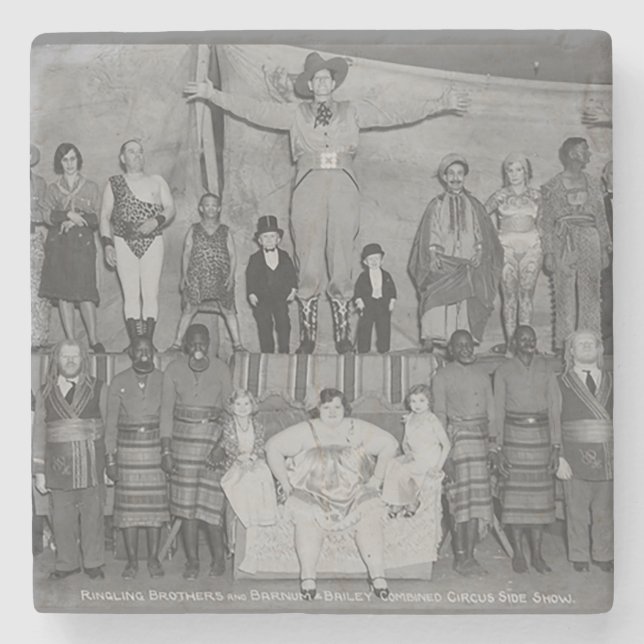 Circus Side Show Freaks Stone Coaster (Front)