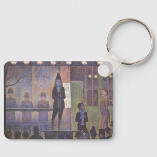 Circus Sideshow by Georges Seurat, Vintage Art Keychain