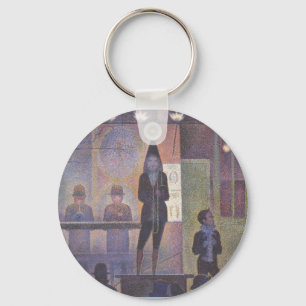 Circus Sideshow by Georges Seurat, Vintage Art Keychain
