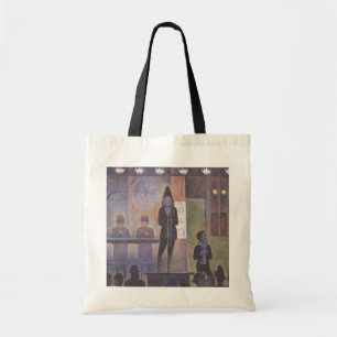 Circus Sideshow by Georges Seurat, Vintage Art Tote Bag