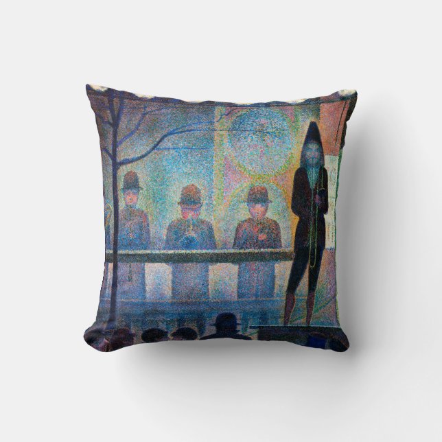 Circus Sideshow, Seurat Throw Pillow (Front)