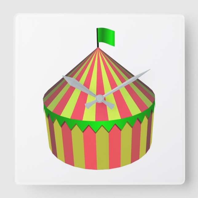 Circus Square Wall Clock (Front)