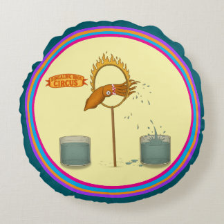 Circus squid round pillow