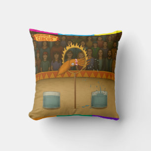 Circus squid throw pillow