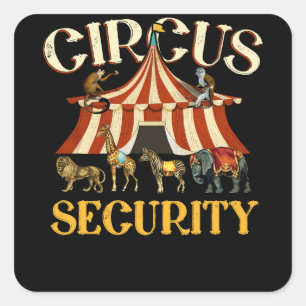 Circus Staff Party Security Vintage Square Sticker