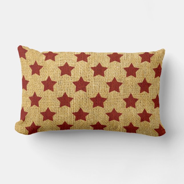 Circus Stars in Rustic Red Lumbar Pillow (Front)