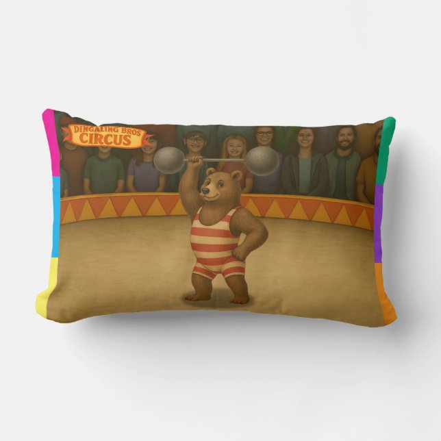 Circus strong-bear lumbar pillow (Front)