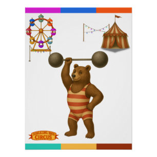 Circus strong-bear poster