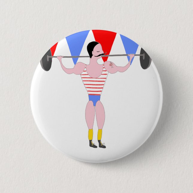 Circus Strong Man Circus Theme Party 2 Inch Round Button (Front)