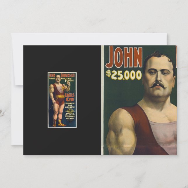 Circus Strongman and pearl divers circus act  Holiday Card (Front)