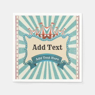 Circus Teal Red Tent Vintage Birthday Party  Napki Napkin