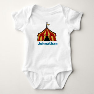 Circus Tent Carnival Baby's Name Baby Bodysuit