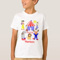 Circus Tent Cartoon Clowns & Animals Personalized