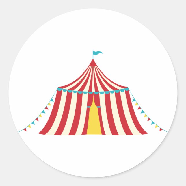 Circus Tent Classic Round Sticker (Front)