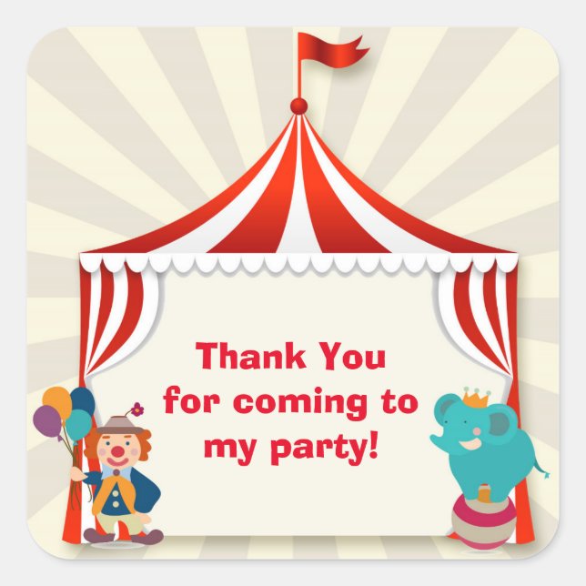 Circus Tent Square Sticker (Front)