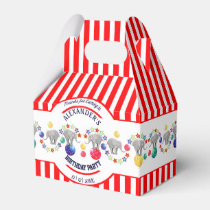 Circus Theme Elephant Birthday Party Favor Box