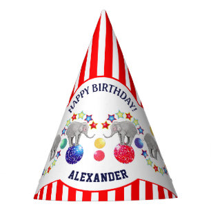 Circus Theme Elephant Birthday Party Hat
