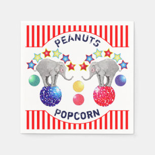 Circus Theme Elephant Birthday Party Treat Napkin