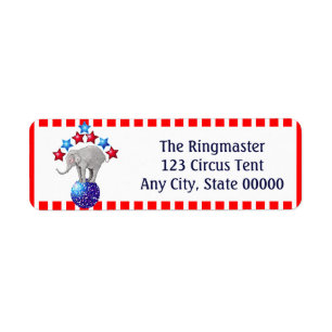 Circus Theme Elephant Carnival Stripe