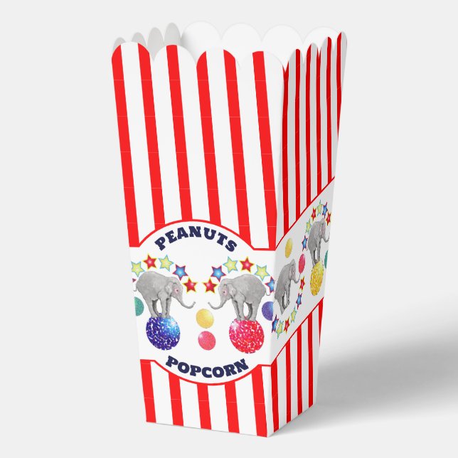 Circus Theme Elephant Gourmet Snacks Party Favor Box (Front)
