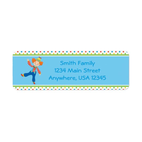 Circus Theme | Funny Clown | Personalized Return Address Label