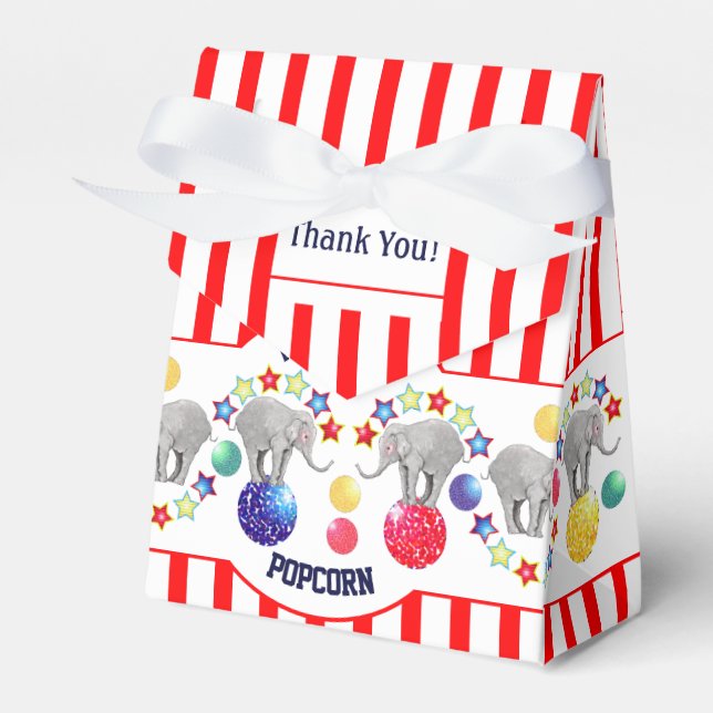 Circus Theme Gourmet Snack Party Favor Box (Front Side)