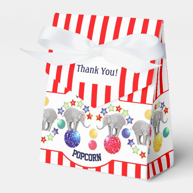 Circus Theme Gourmet Snack Party Favor Box (Front Side)