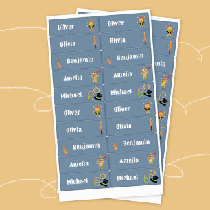Circus Theme Kids Waterproof Labels