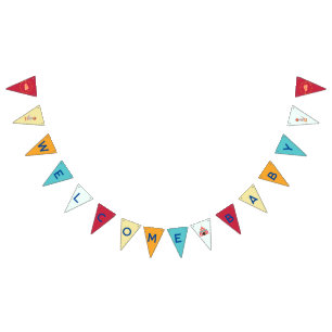 Circus Theme Welcome Baby Shower  Bunting Flags