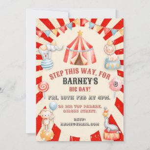Circus Themed Kids Birthday Invitation