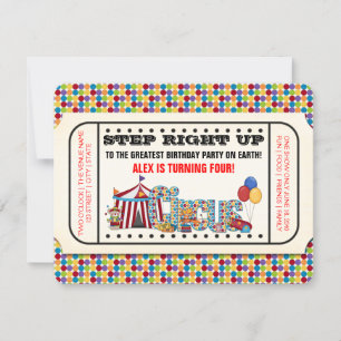 Circus Ticket Birthday Party Invitation