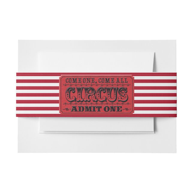 Circus Ticket Invitation Belly Band (Front Example)