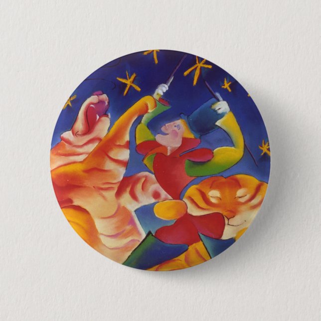 Circus Tigers 2 Inch Round Button (Front)