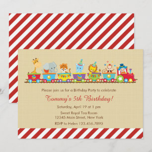 Circus Train Birthday Invitation