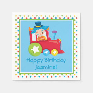 Circus Train Personalized Napkin