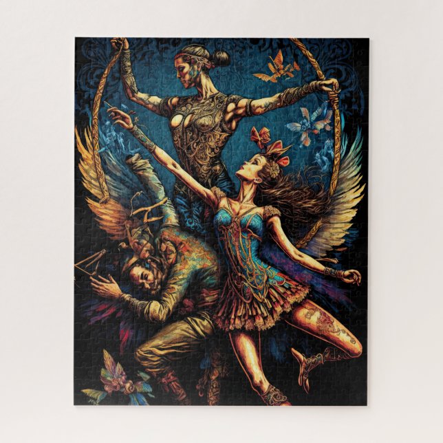 Circus Trapeze Artists Performer Cirque Vaudeville Jigsaw Puzzle (Vertical)