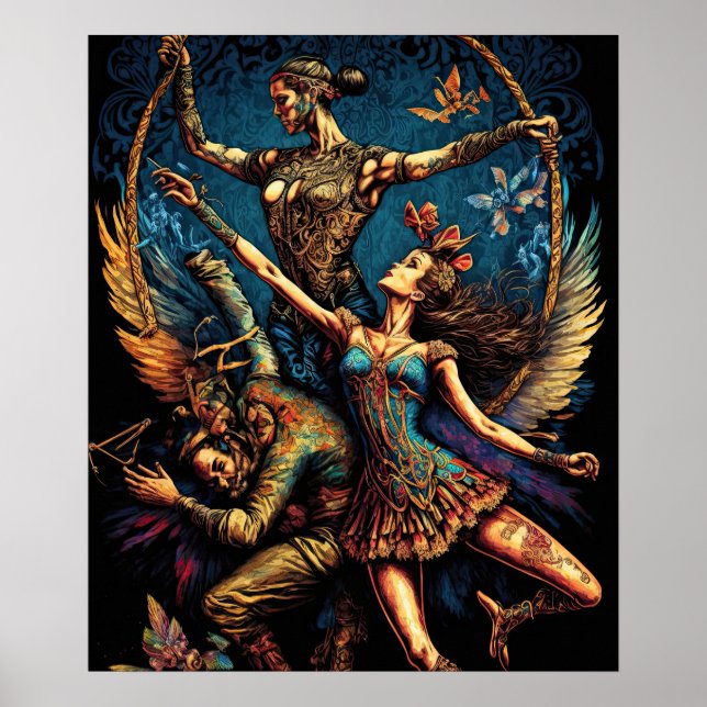 Circus Trapeze Artists Performer Cirque Vaudeville Poster (Front)