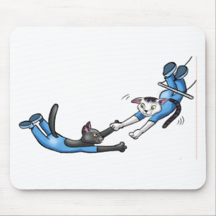 Circus Trapeze cats Mouse Pad