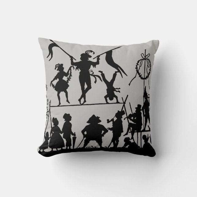 Circus Troupe Throw Pillow (Front)